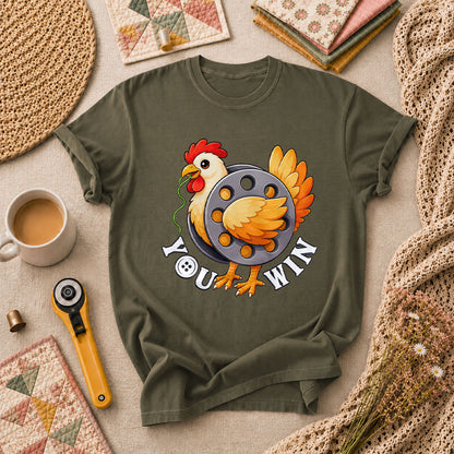 You Win Chicken Bobbin Funny Quilter T-Shirt - Military Green